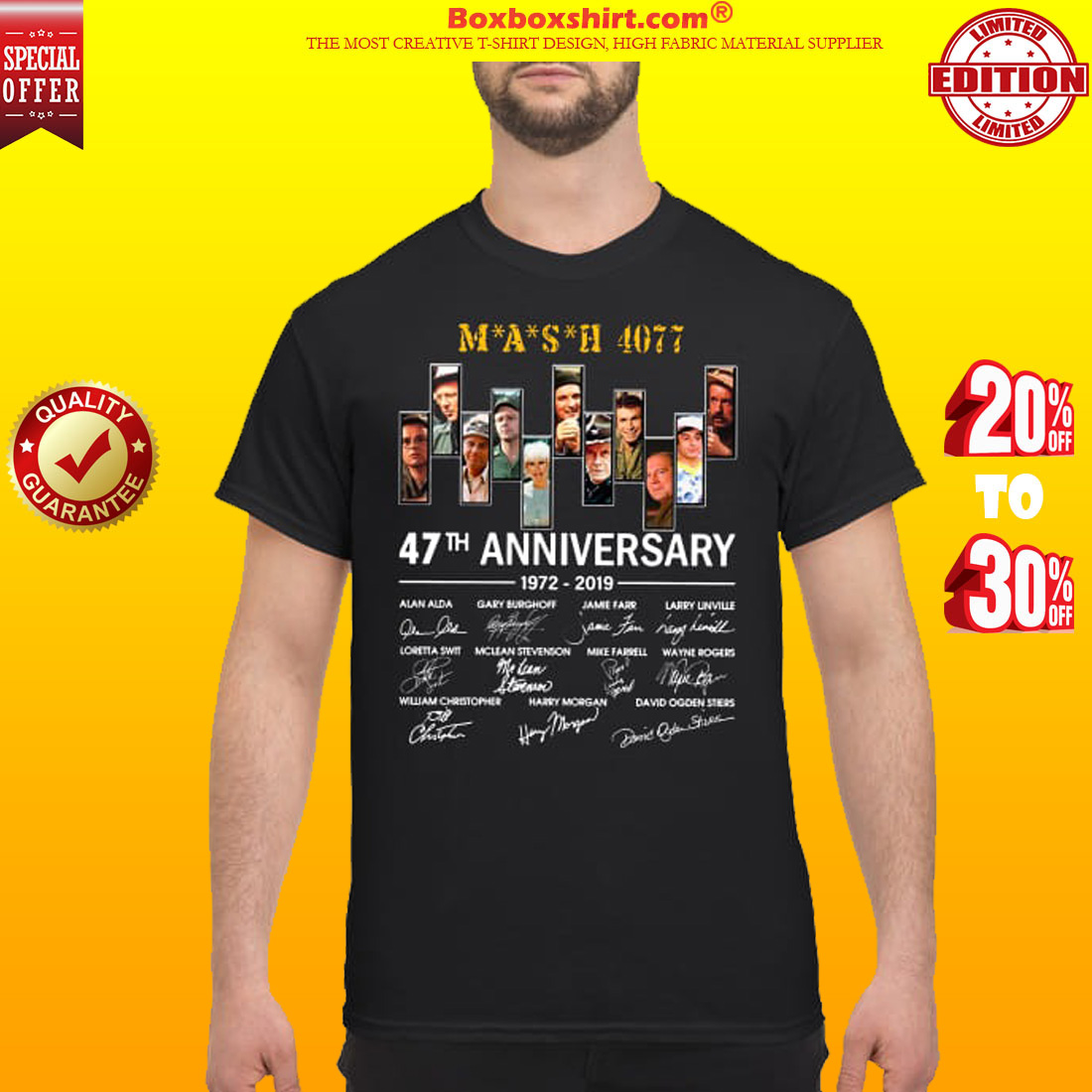 MASH 4077 47 Anniversary 1972 2019 signatures shirt