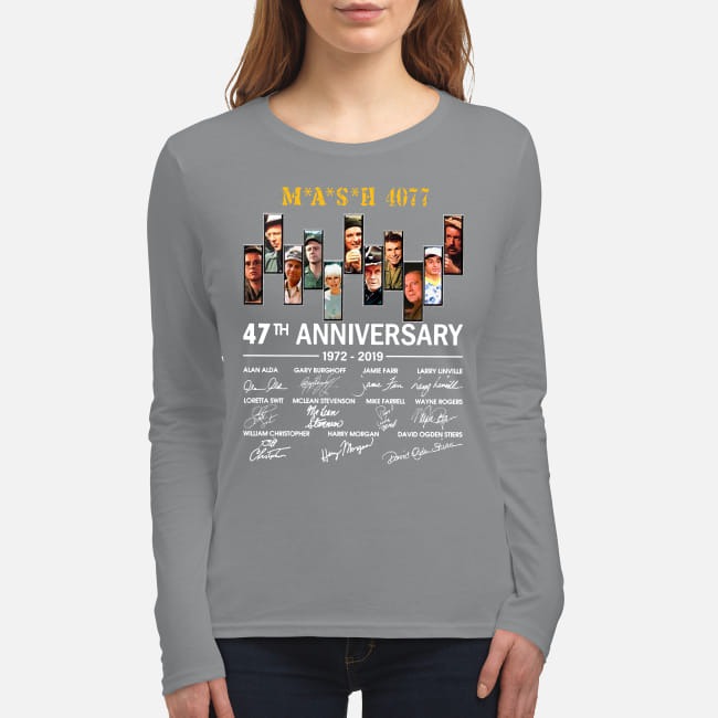 MASH 4077 47 Anniversary 1972 2019 signatures women's long sleeved shirt