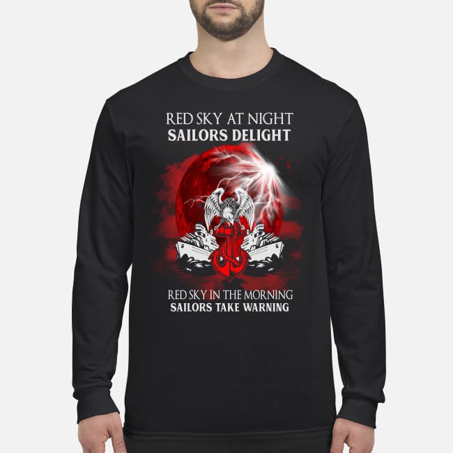 Red sky at night sailors delight men's long sleeved shirt