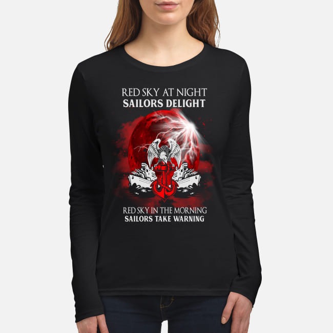 Red sky at night sailors delight women's long sleeved shirt