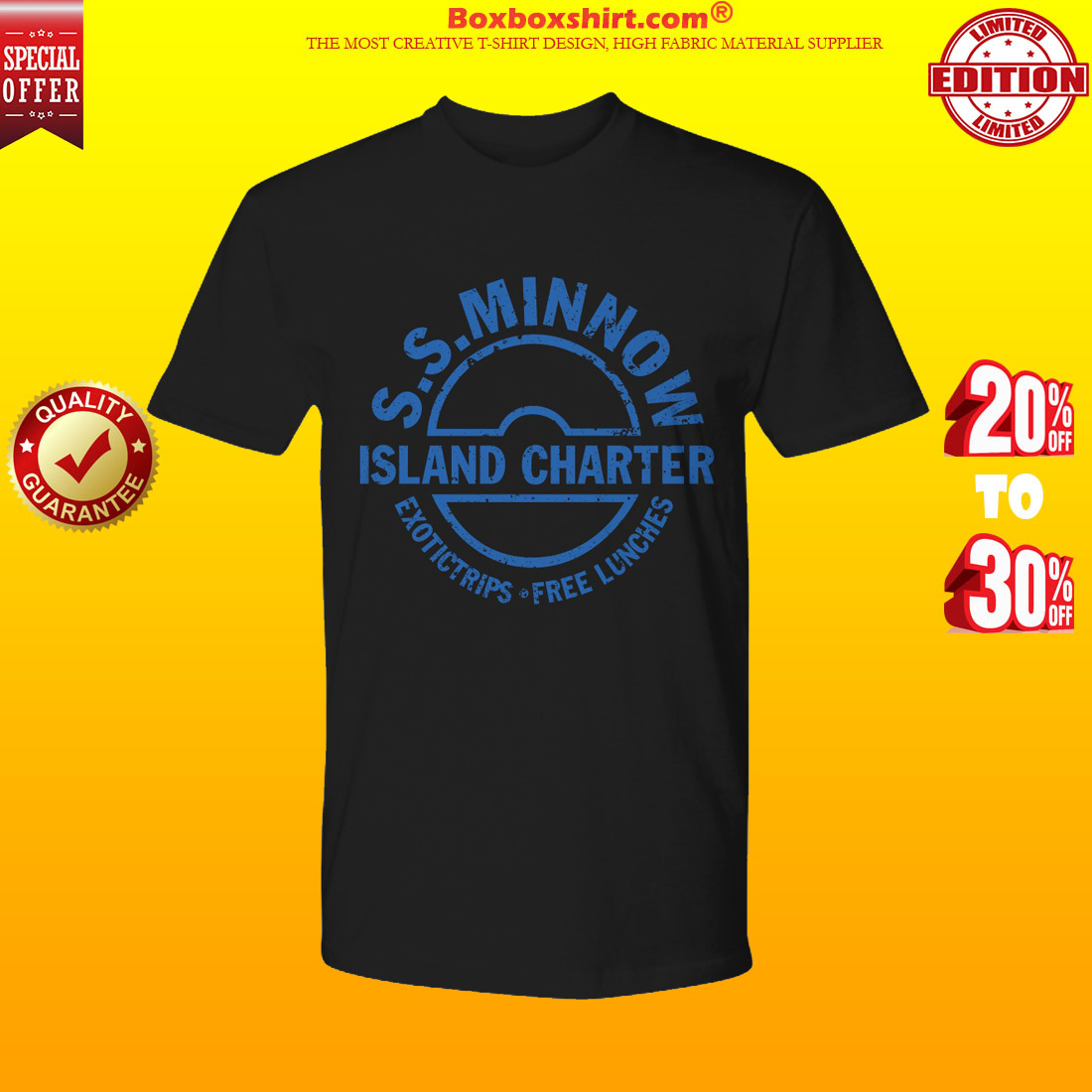 SS minnow island charter exotictrips and free lunches shirt