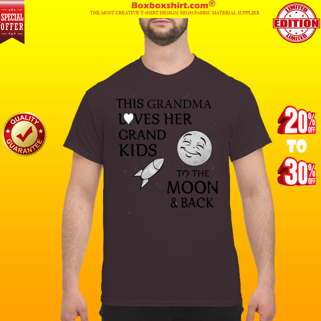 This grandma loves her grand kids to the moon and back classic shirt