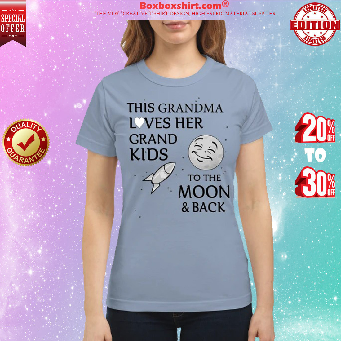 This grandma loves her grand kids to the moon and back shirt