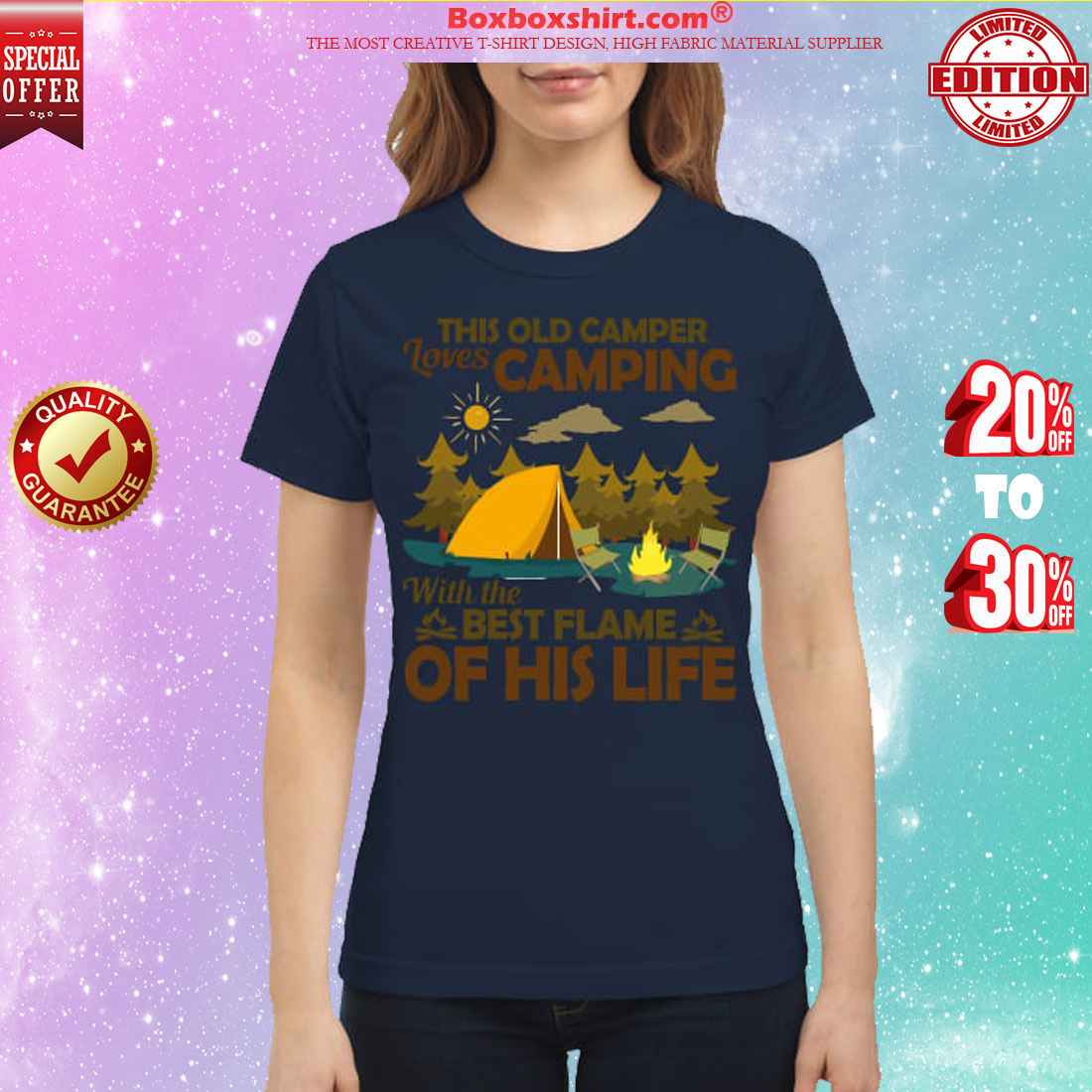 This old camper love camping with the best flame of his life classic shirt