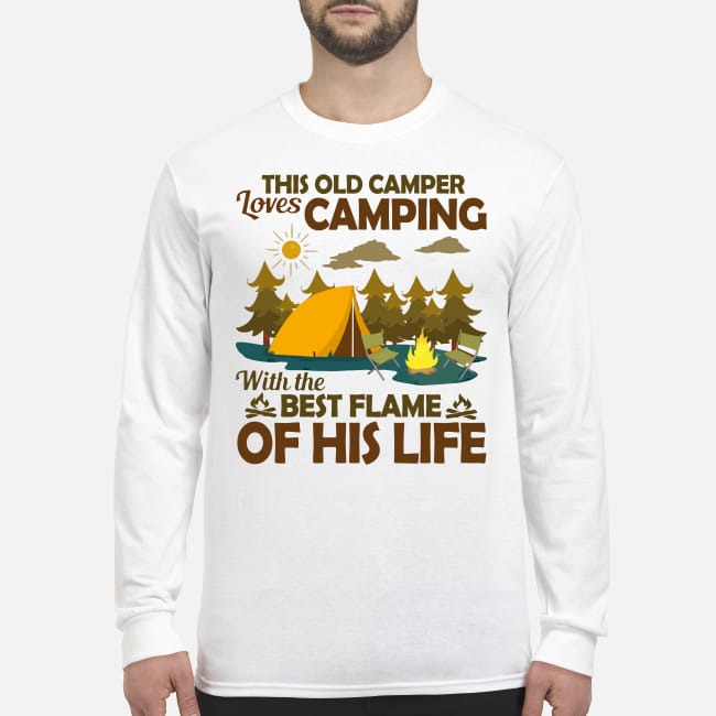 This old camper love camping with the best flame of his life men's long sleeved shirt
