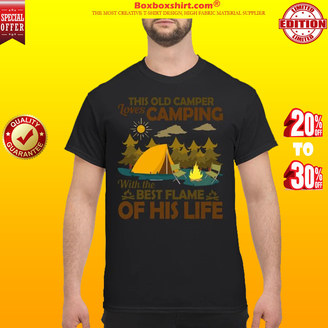 This old camper love camping with the best flame of his life shirt