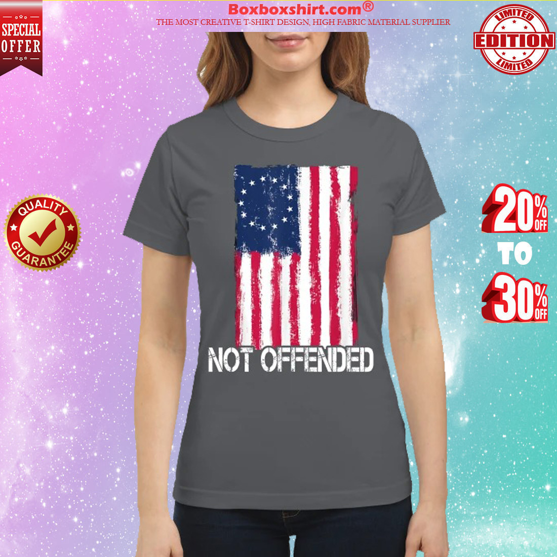 American betsy ross flag not offended classic shirt