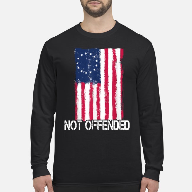American betsy ross flag not offended men's long sleeved shirt
