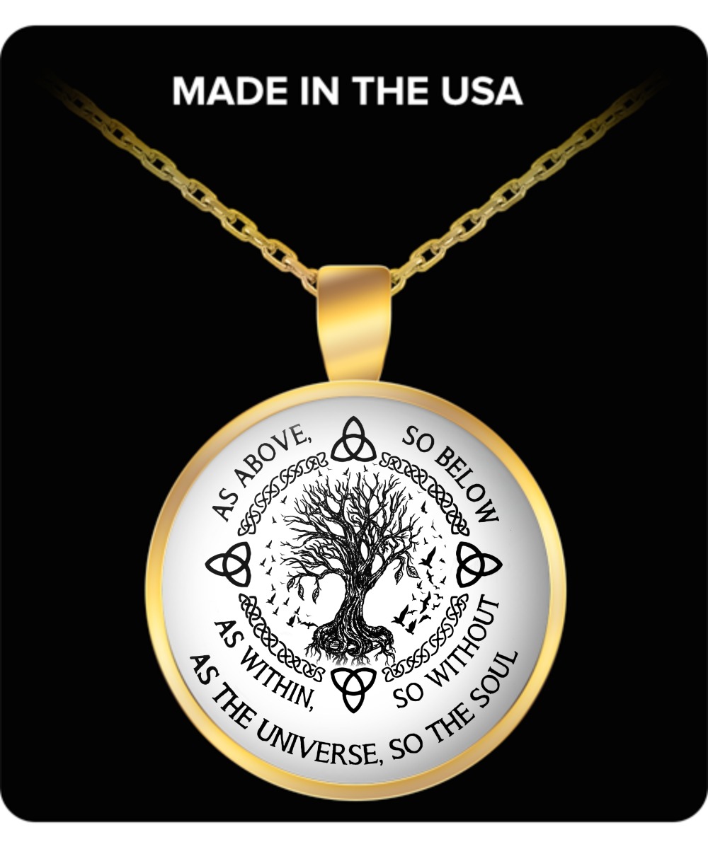 As above so below as within so without as the universe so the soul pendant round necklace