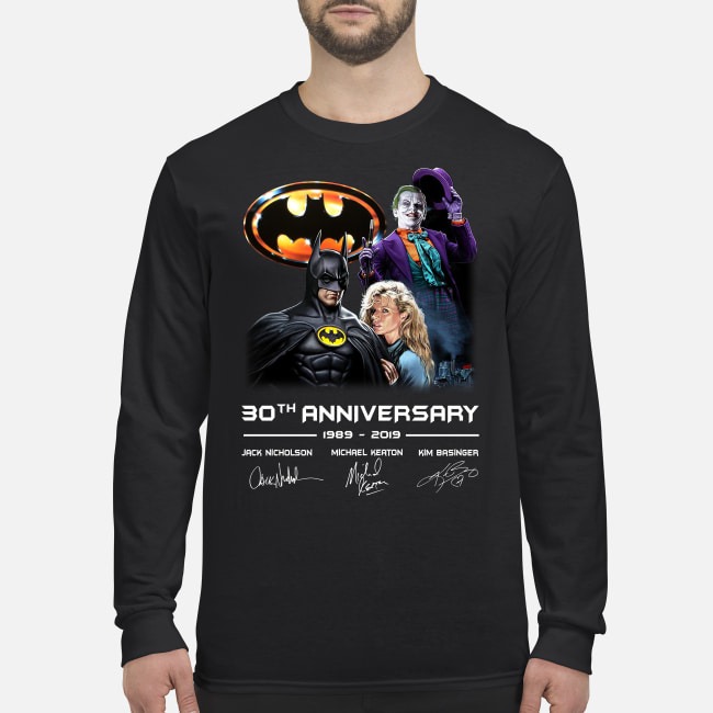 Batman 30th Anniversary 1989 2019 men's long sleeved shirt
