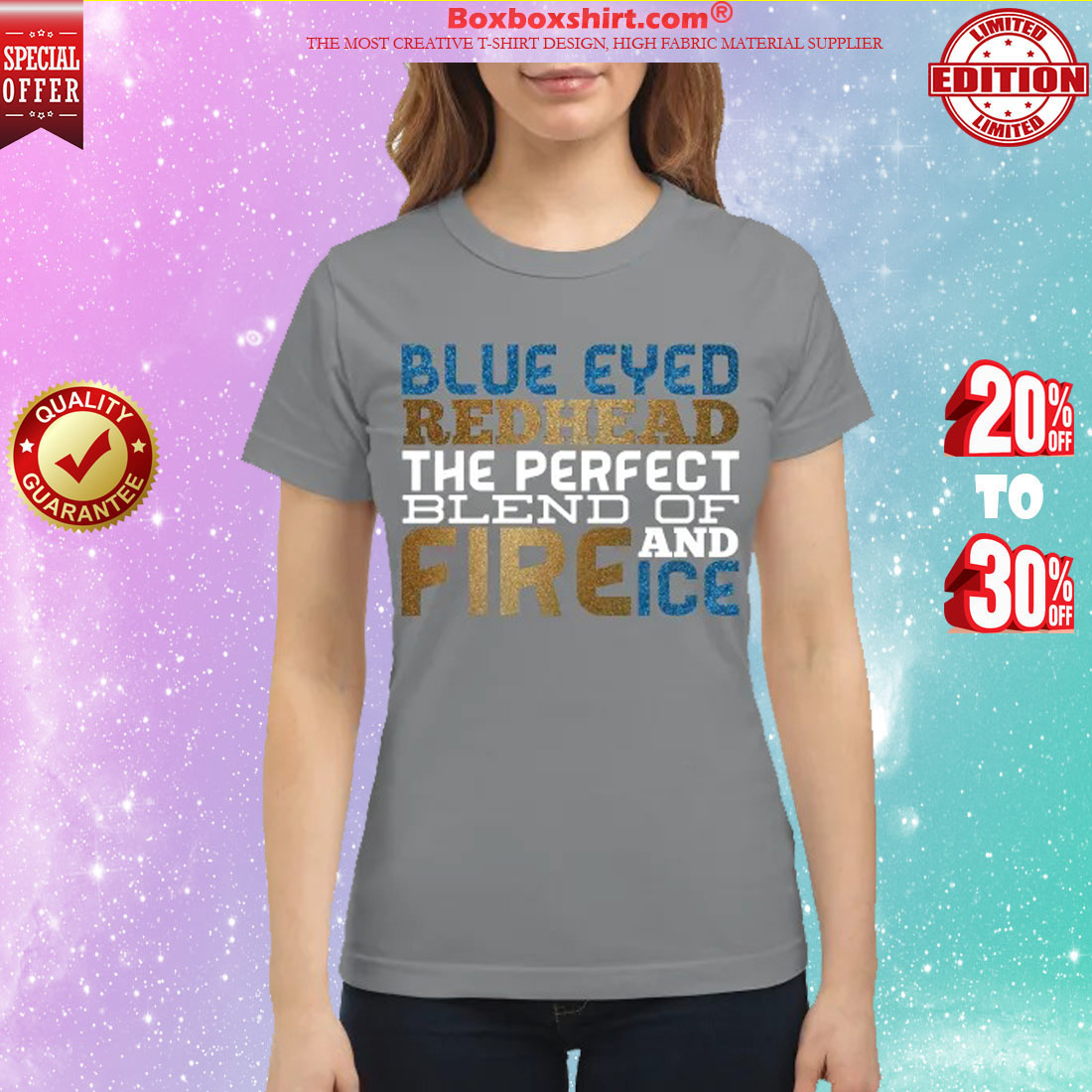 Blue eyed redhead the perfect blend of fire and ice classic shirt