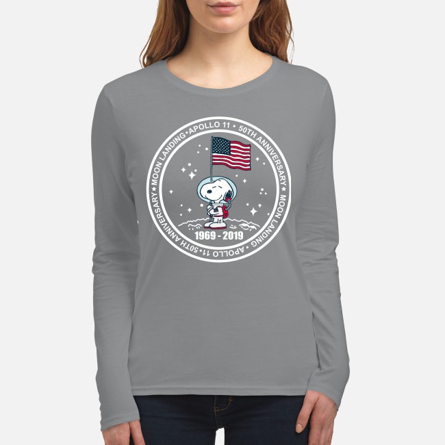 Snoopy Apollo 11 50th anniversary moon landing women's long sleeved shirt