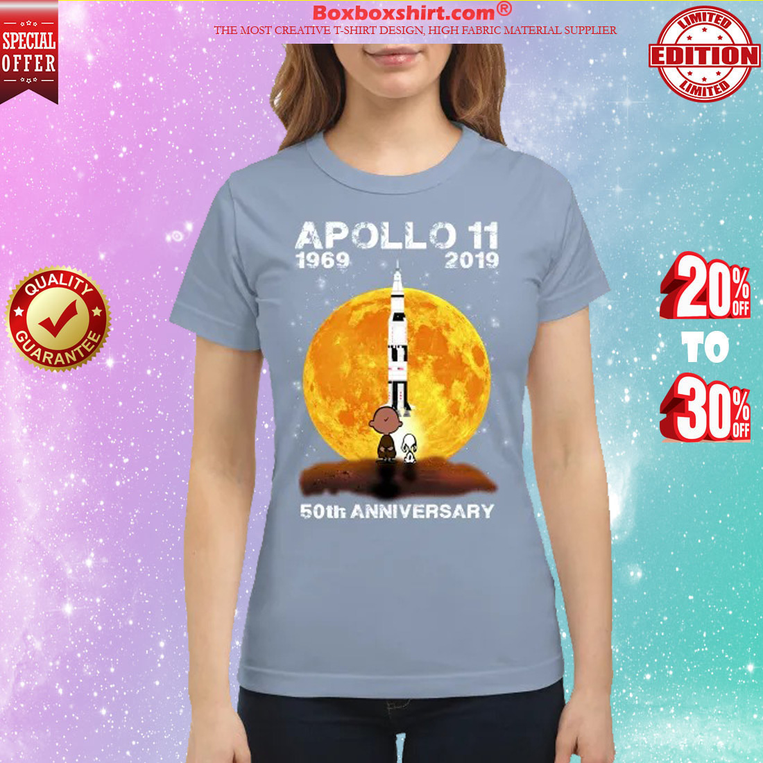 Snoopy and Charlie Brown apollo 11 1960 2019 50th Anniversary classic shirt