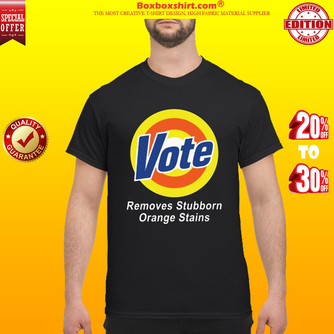 Vote remove stubborn orange stains shirt