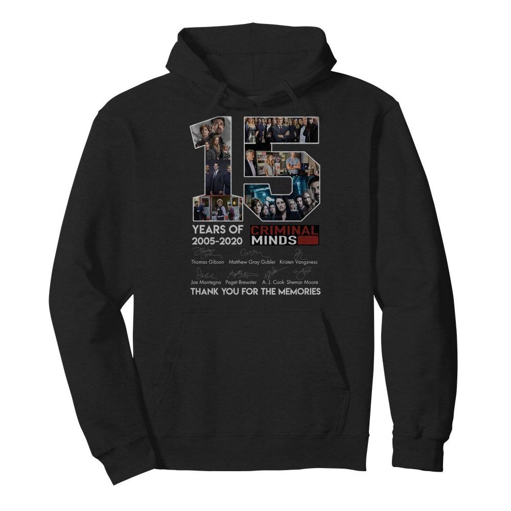 15 years of Criminal minds shirt and hoodie