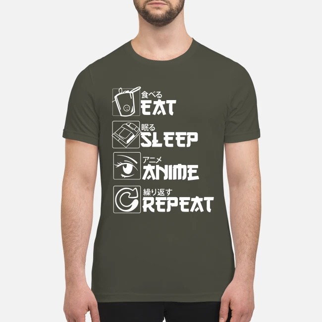 Eat sleep anime repeat premium men's shirt
