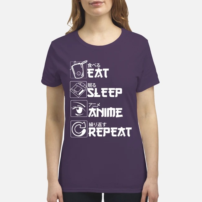 Eat sleep anime repeat premium women's shirt