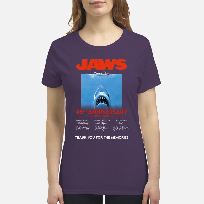 Jaws 45th anniversary 1975 2020 thank you for the memories premium women's shirt