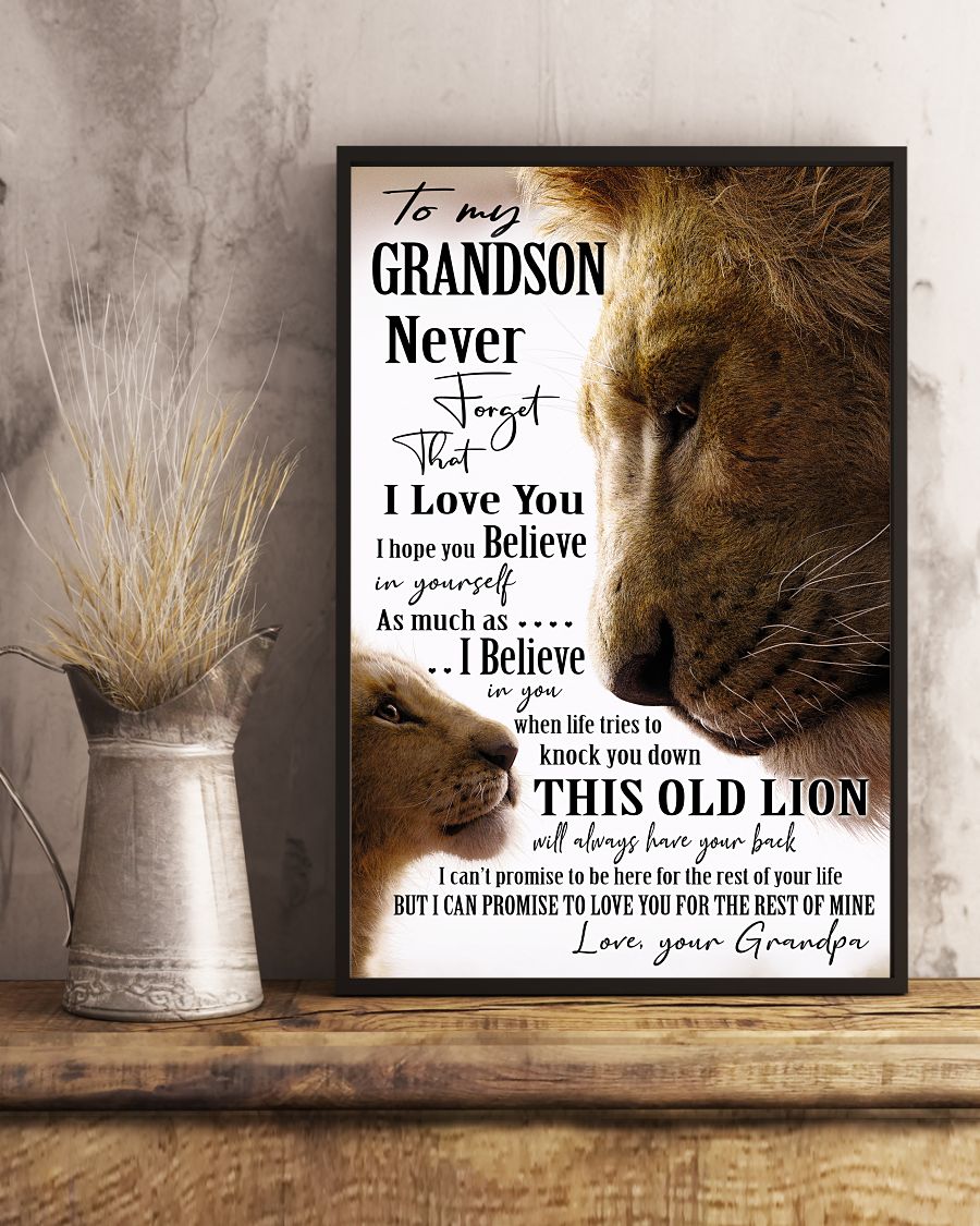 Lion King To my grandson never forget that I love you poster 2