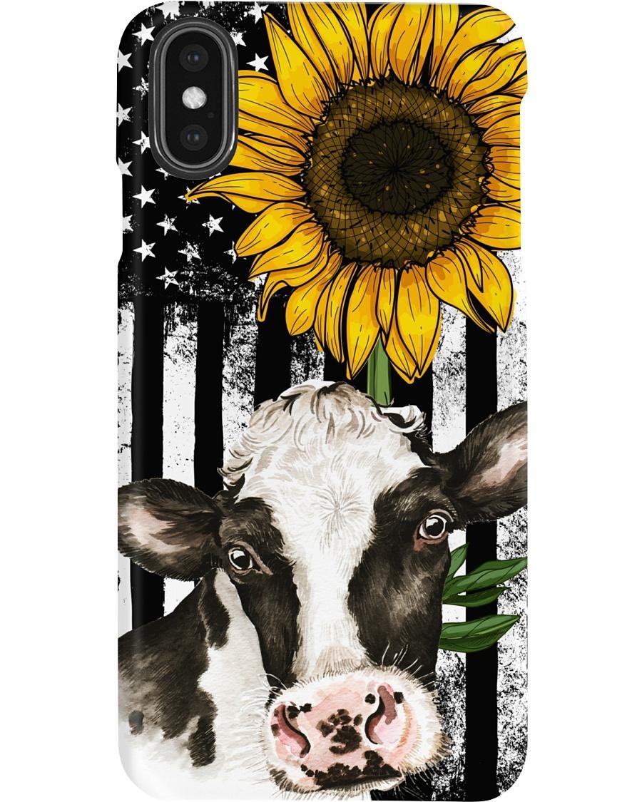 Cow American flag sunflower phone cases