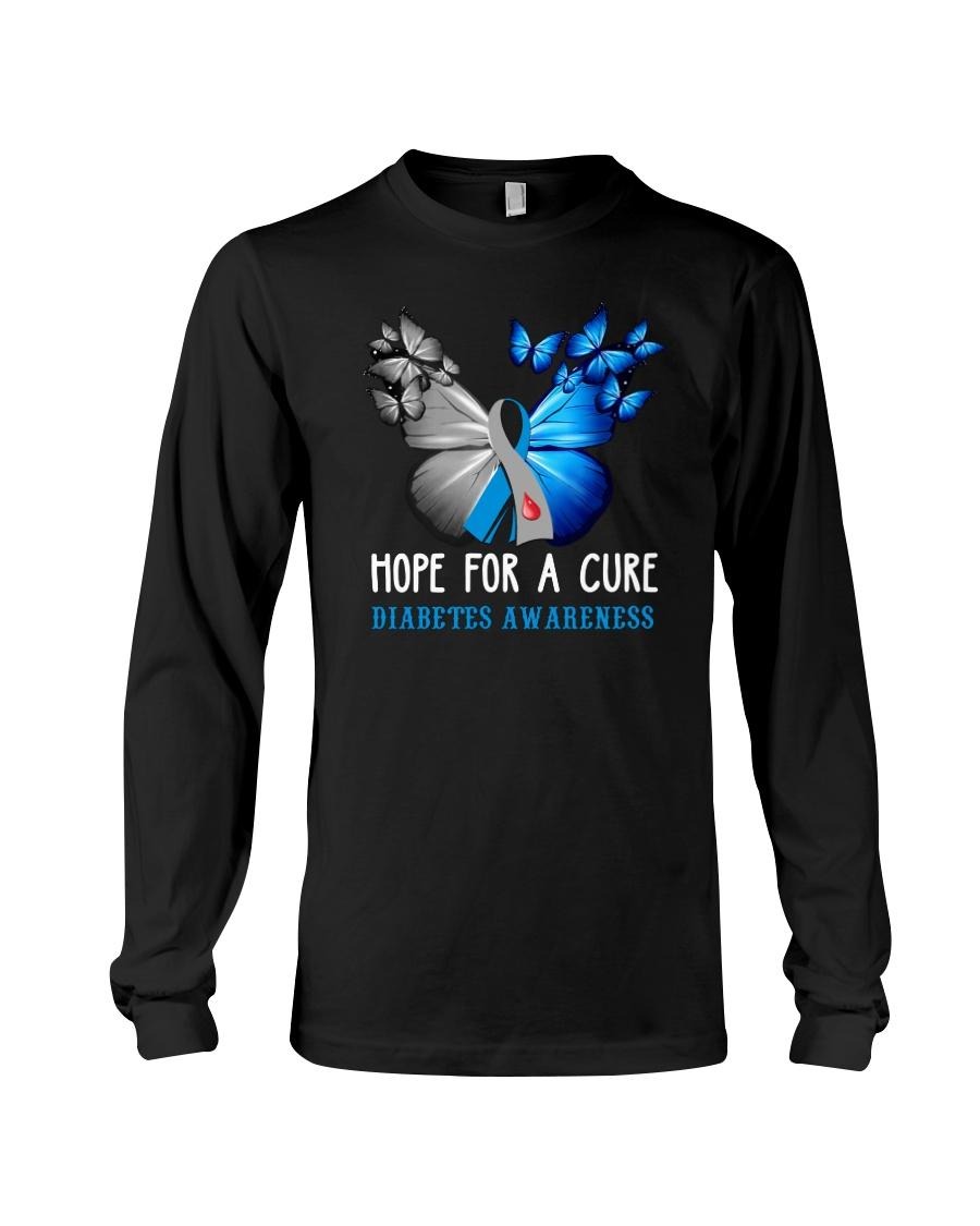 Hope for a cure diabiates awareness long sleeved shirt