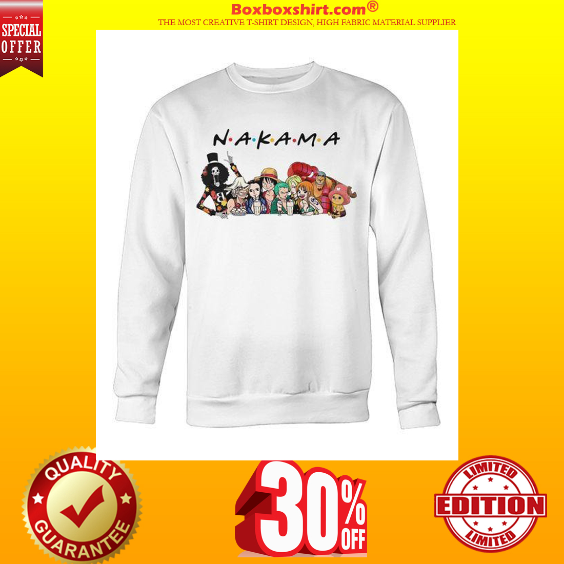 One piece nakama friends sweatshirt