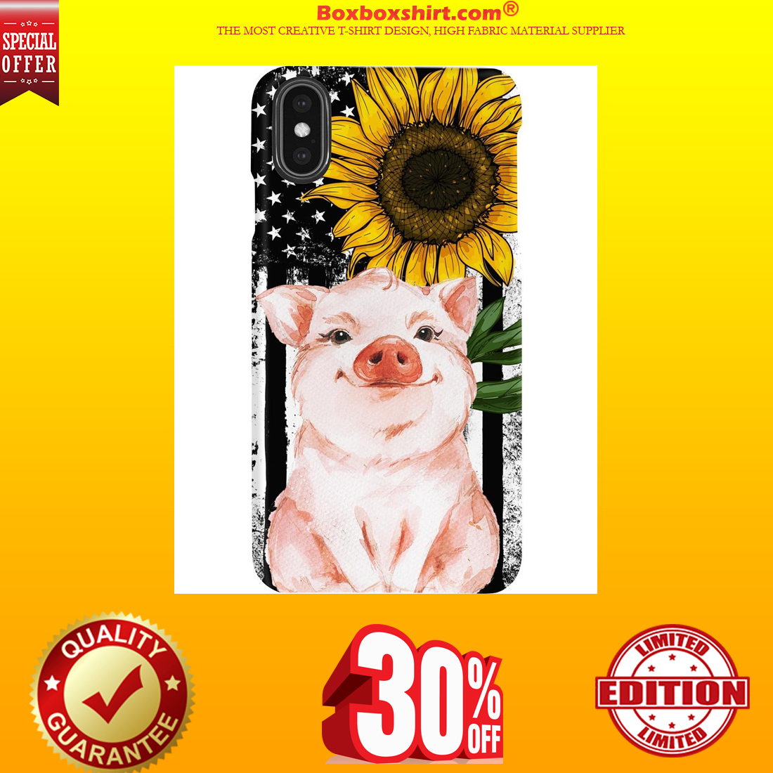 Pig American flag sunflower phone cases