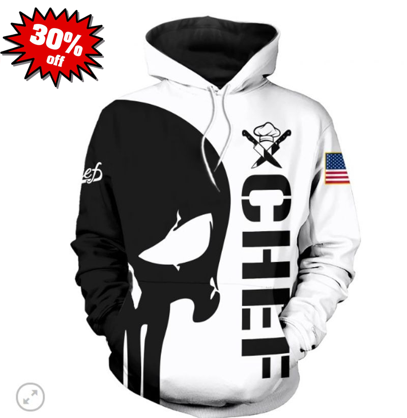 Punisher skull Chef 3d hot hoodie