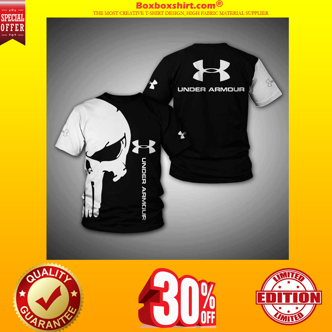 Punisher skull under armour hoodie and shirt 3d