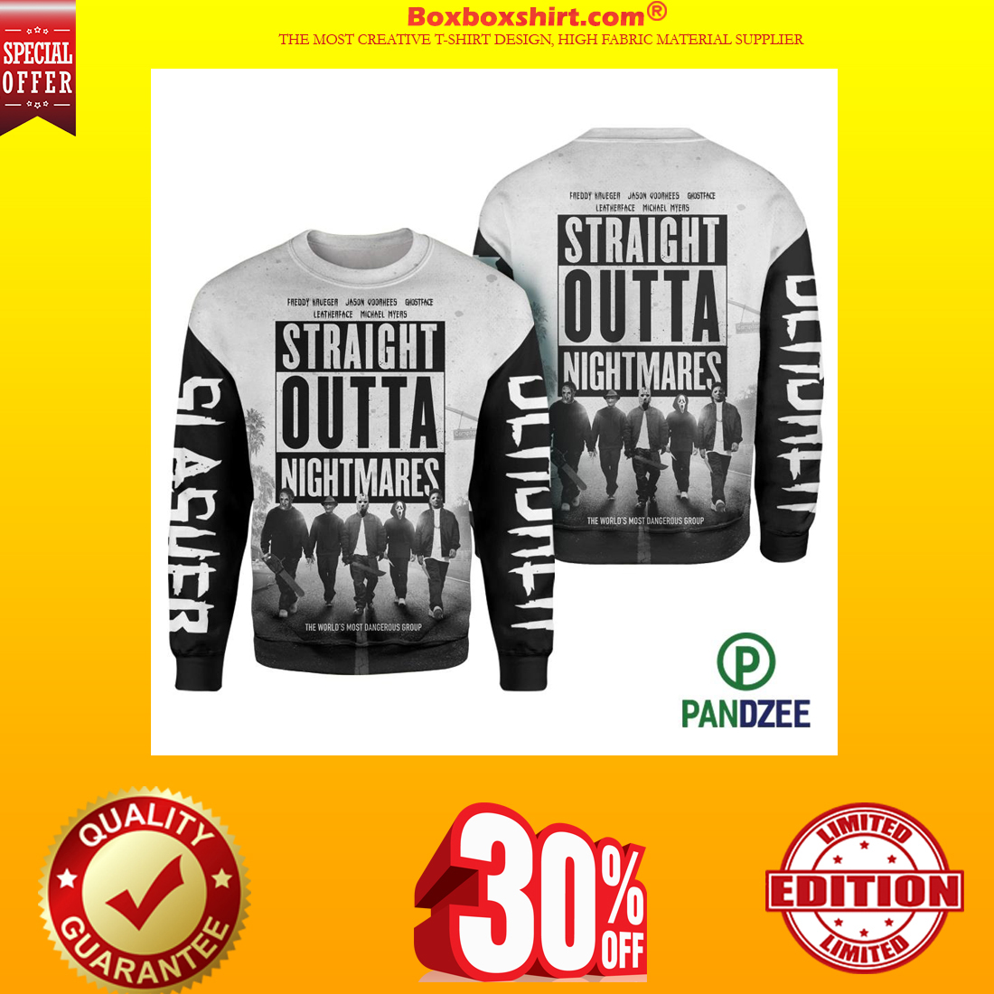 Straight outta nightmares 3d long sleeved shirt