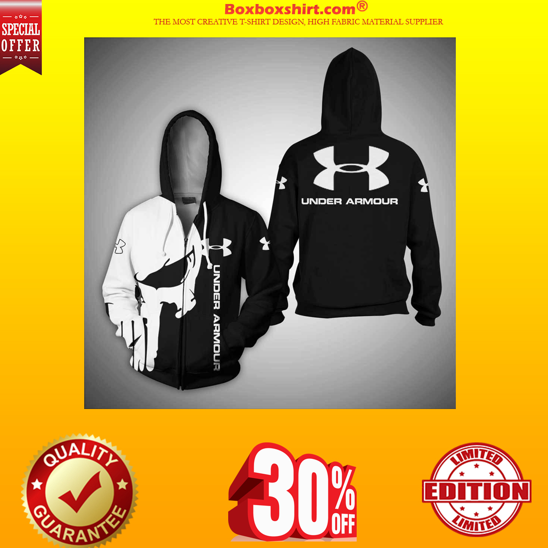 Under Armour skull 3d shirt and hoodie and zipper