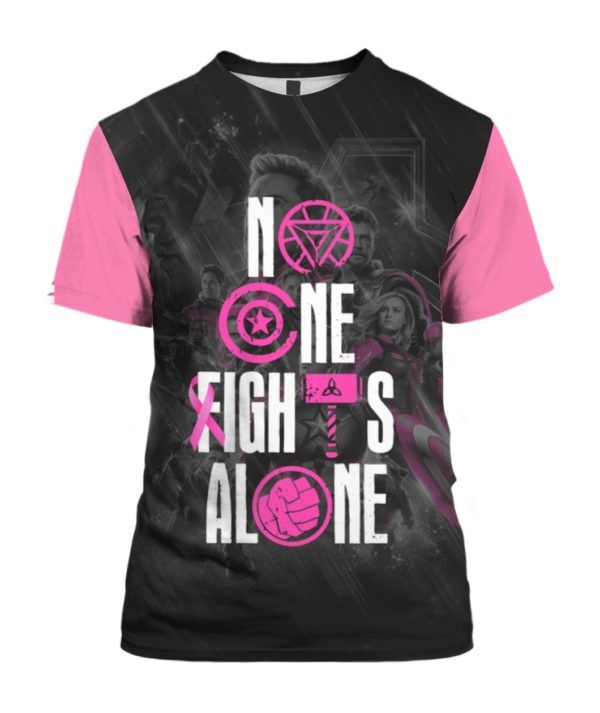 Avengers No one fights alone breast cancer awareness 3d hoodie 2