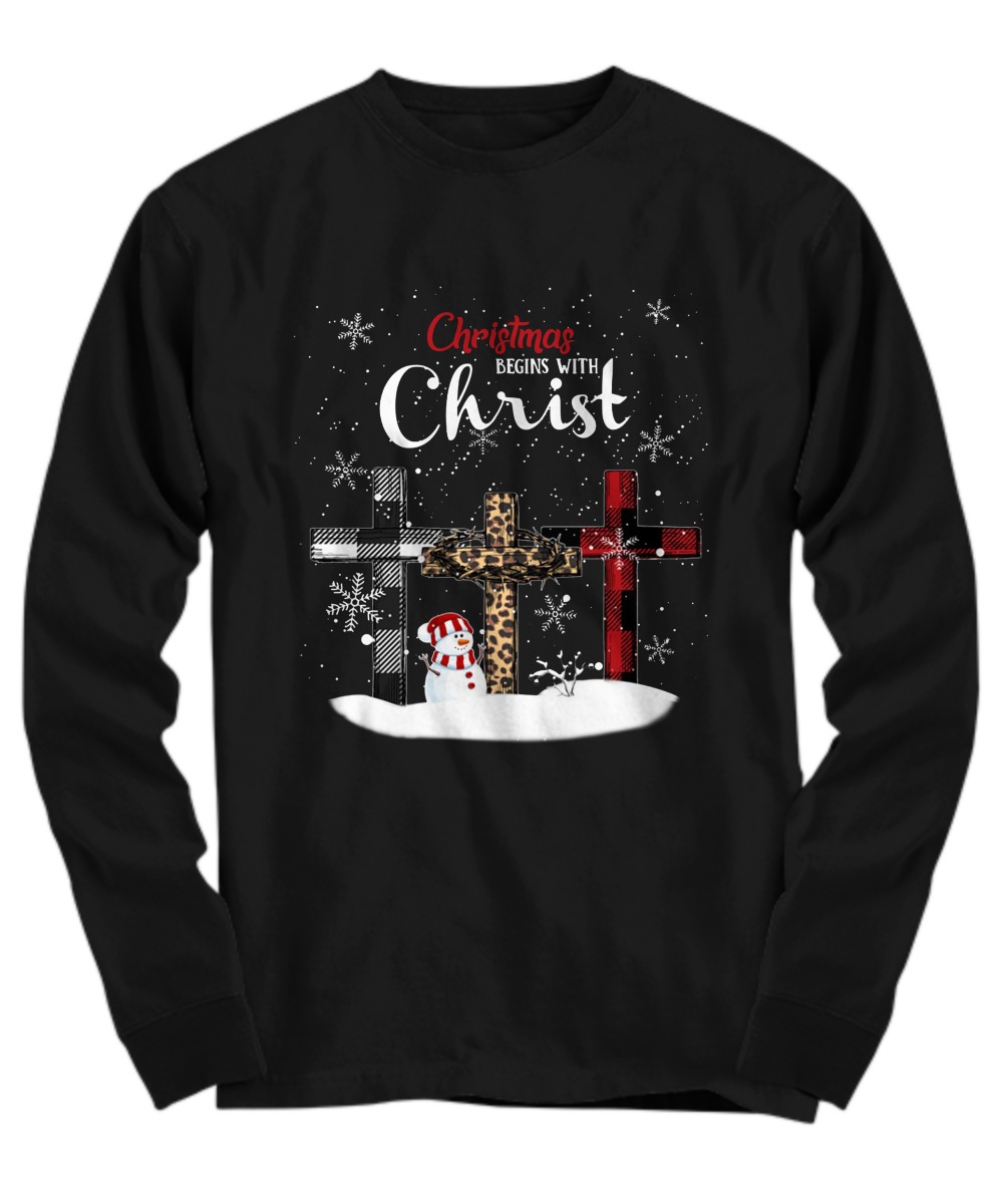 Christmas begins with Christ shirt 3