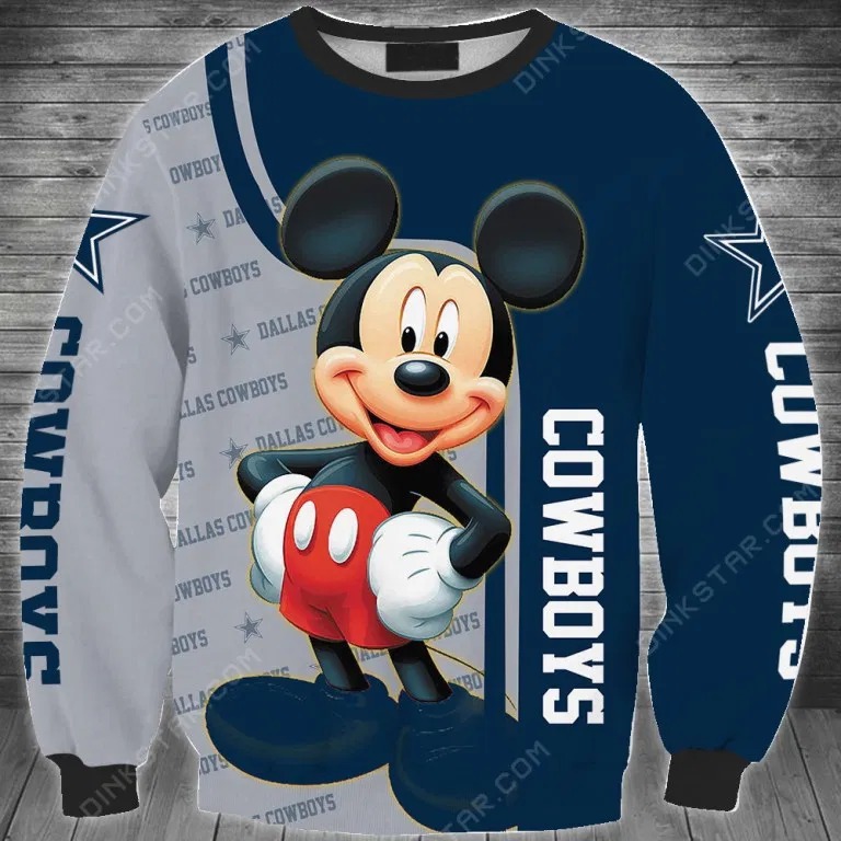 Mickey Mouse Dallas Cowboys 3d hoodie 4