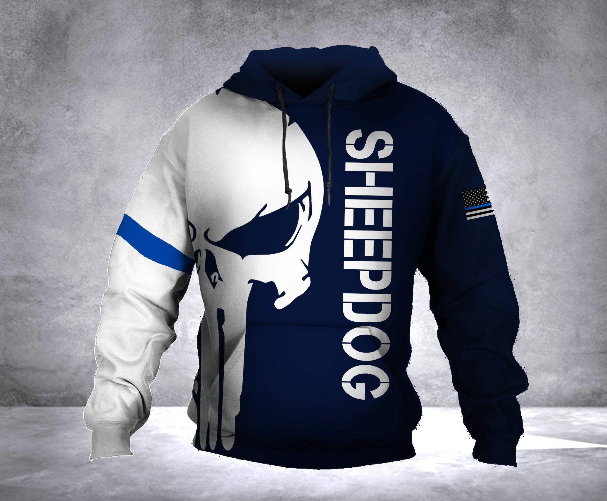 Sheepdog skull 3d hoodie and sweatshirt