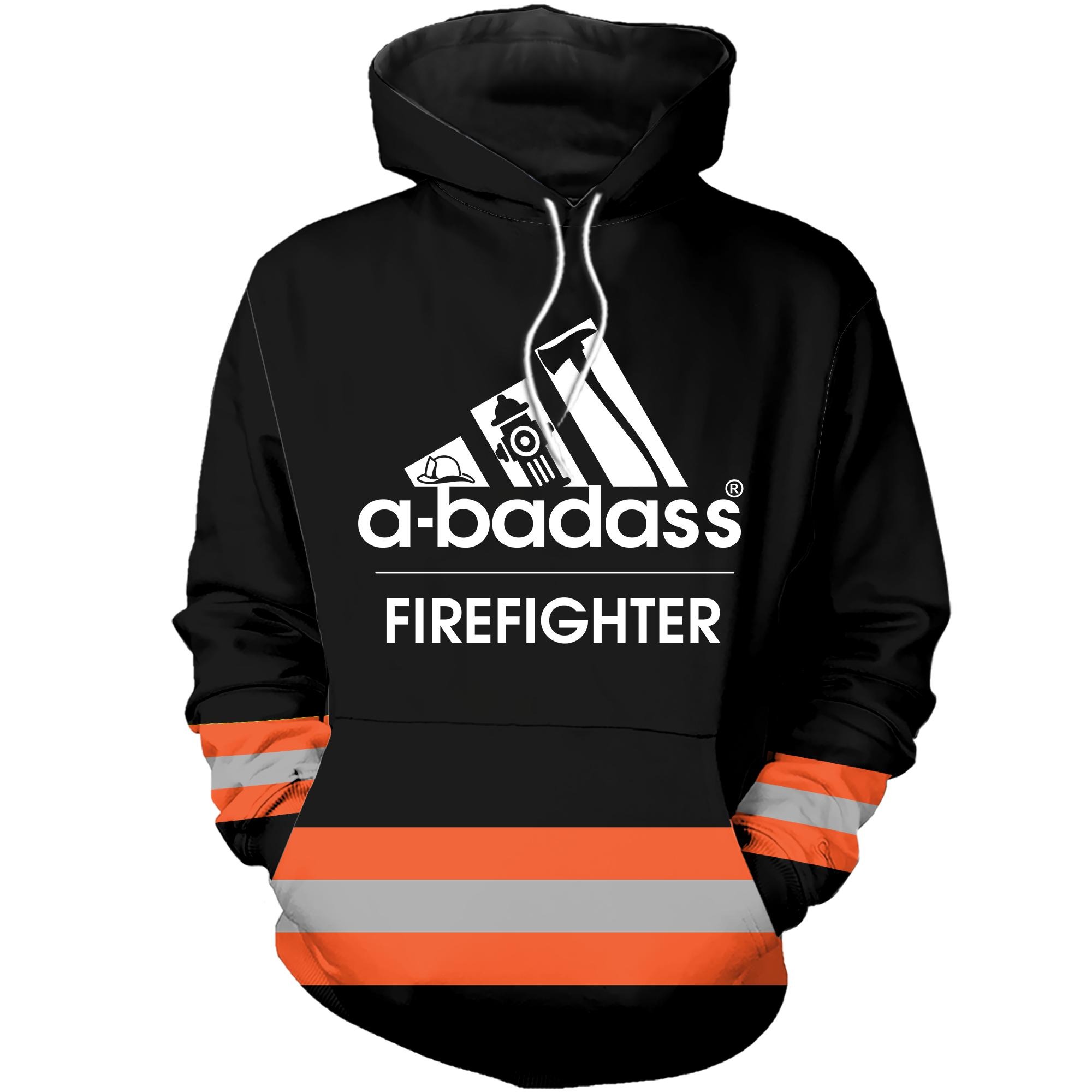 Under Armour firefighter abadass orange line hoodie