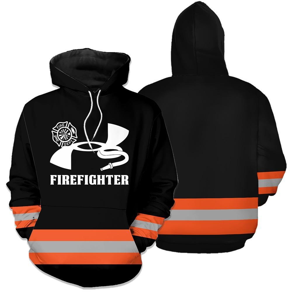 Under Armour firefighter orange line hoodie