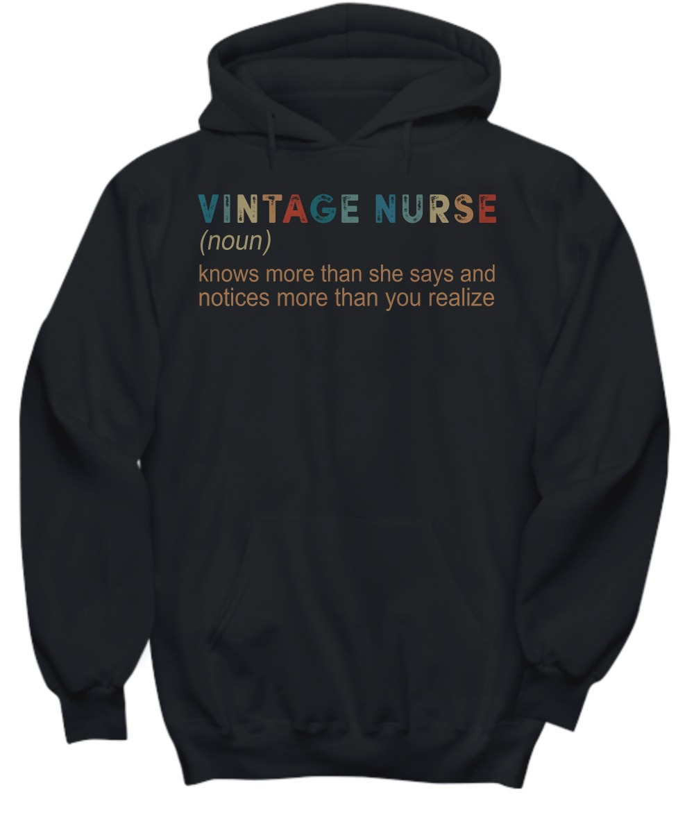 Vintage nurse defination know more than she says shirt 2