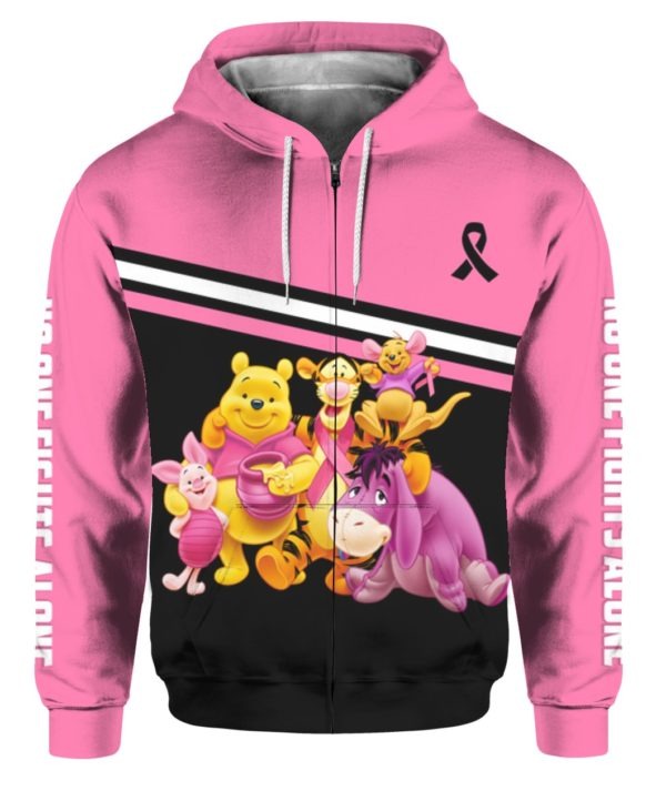 Winnie the pooh breast cancer awareness 3d full print hoodie 4