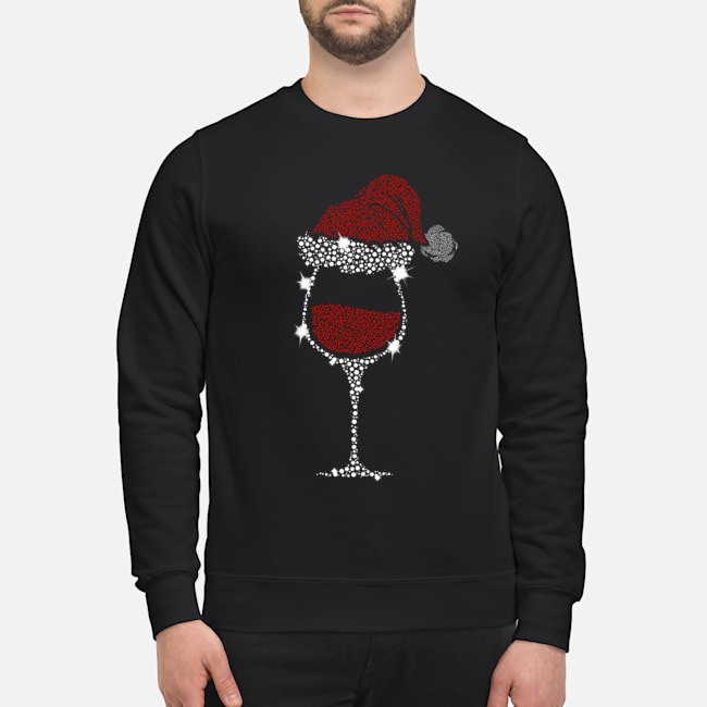 Christmas glitter wine glass shirt 2