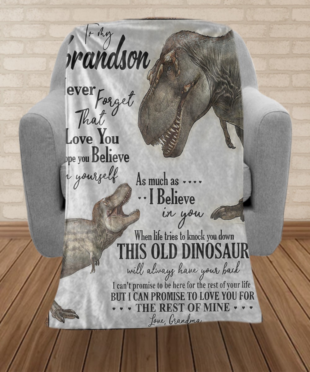 Dinosaur to my grandson never forget that I love you blanket 4