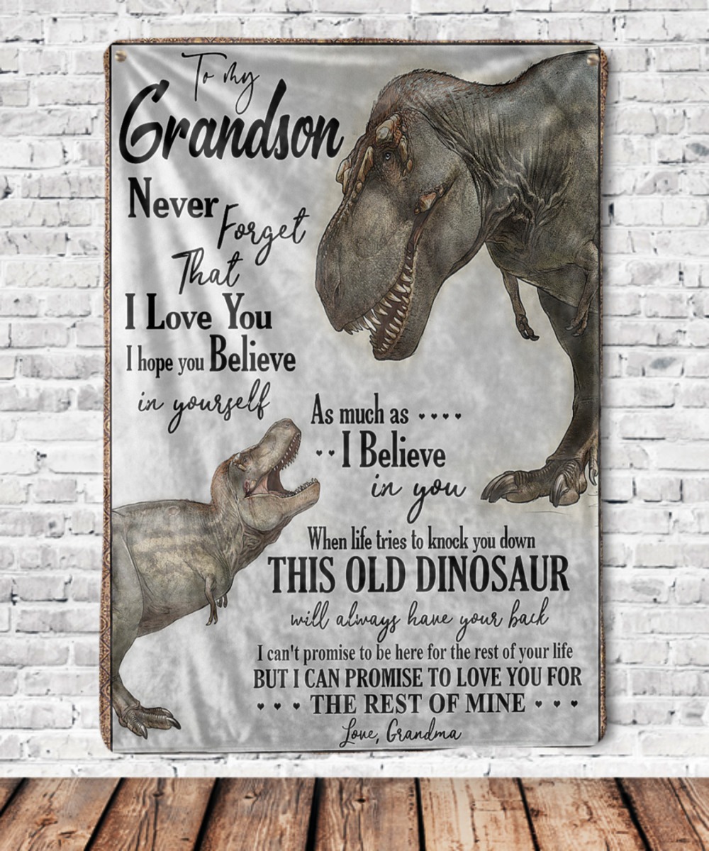 Dinosaur to my grandson never forget that I love you blanket 3