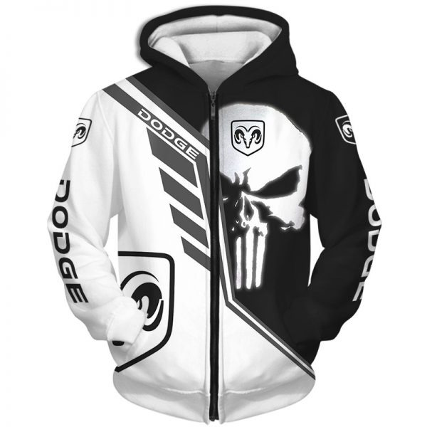 Punisher skull Dodge 3d hoodie 2