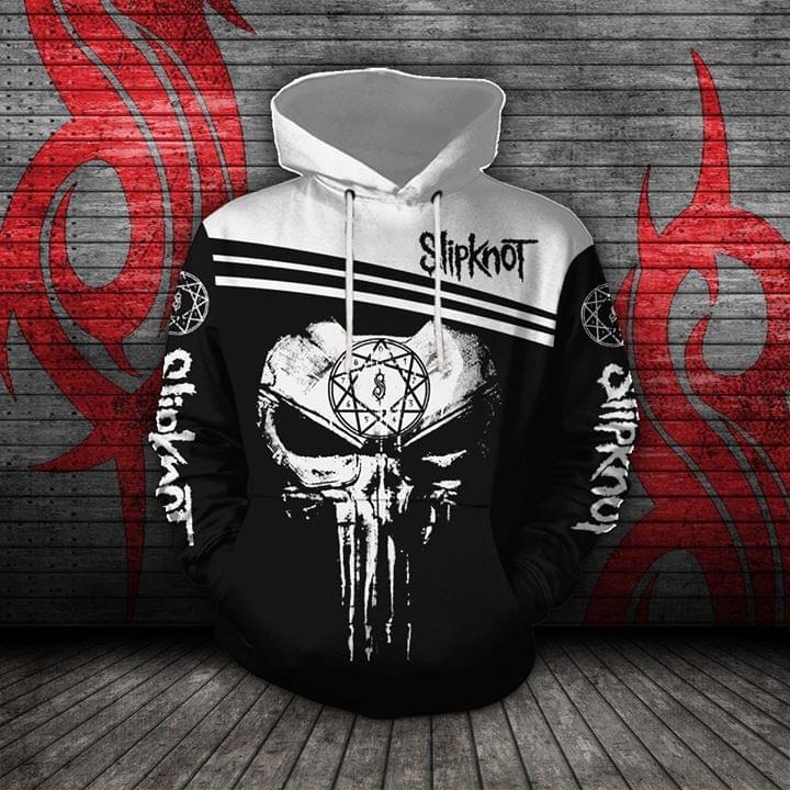 Punisher skull slipknot 3d full print hoodie 2