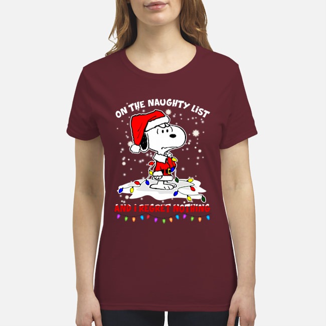 Snoopy On the naughty list and I regret nothing shirt 4