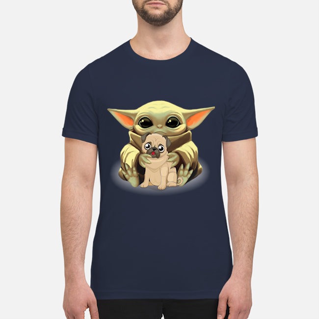 Baby Yoda pug premium men's shirt