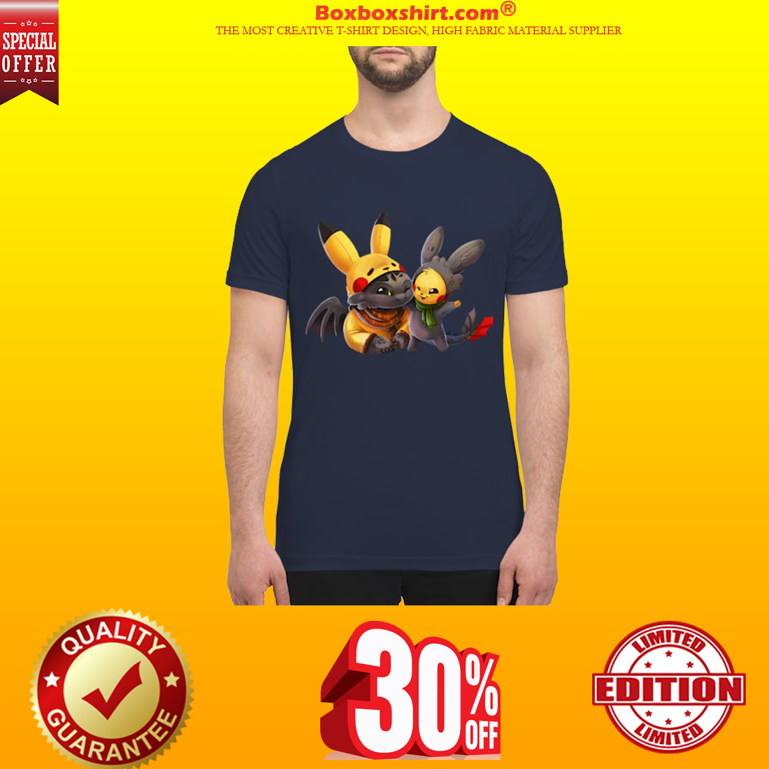 Baby pikachu and toothless shirt 4