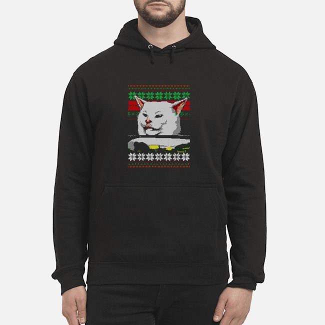 Cat at dinner Women yelling at cats meme sweater 2