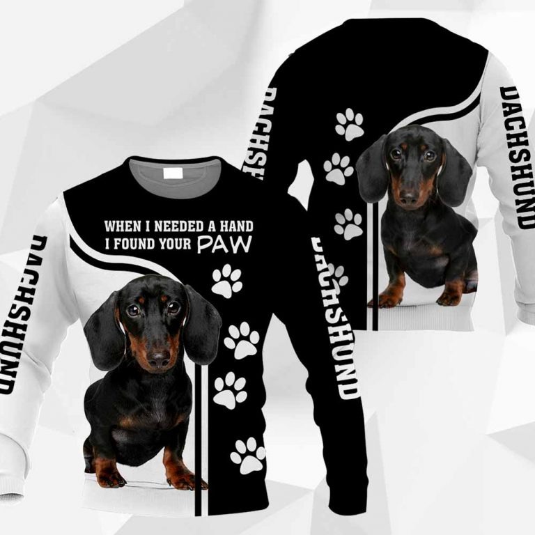 Dachshund When I Needed A Hand I Found Your Paw 3d full print hoodie 2