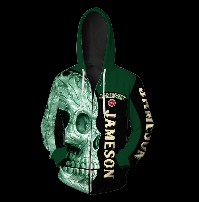 Jameson Irish Whiskey skull 3d full print hoodie 3